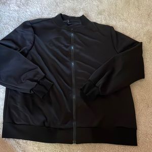 Oversized black bomber jacket
